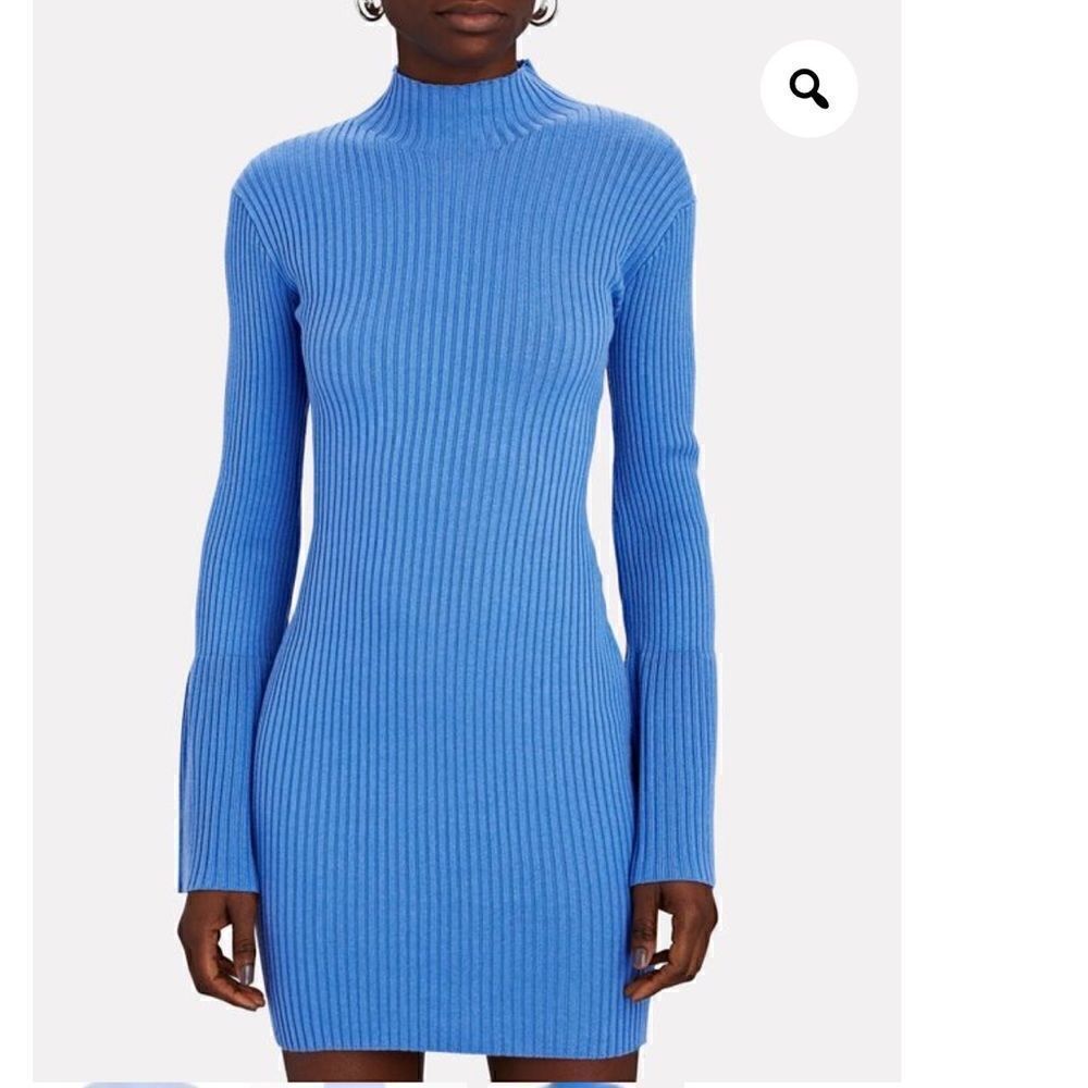 Sablyn Evangeline Bell-Sleeve Knit Mini Dress Blue Medium